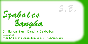 szabolcs bangha business card